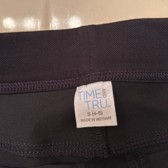 Time and Tru Twill Stretch Elastic Waist Pants S (4-6) - Picture 4 of 5
